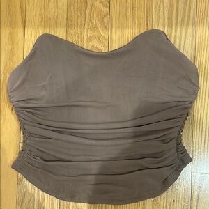 Urban Outfitters Brown Ruched Bustier Bodysuit